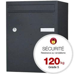 Boite à colis Atout 1 porte Noir Sablé RAL 2100MS