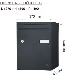 Boite à colis Atout 1 porte Noir Sablé RAL 2100MS
