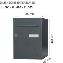 Boite à colis Eclipse 1 porte gris anthracite mat RAL 7016 M