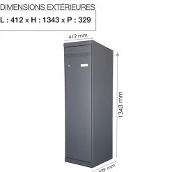 Boite à colis Twin L Gris anthracite 7016