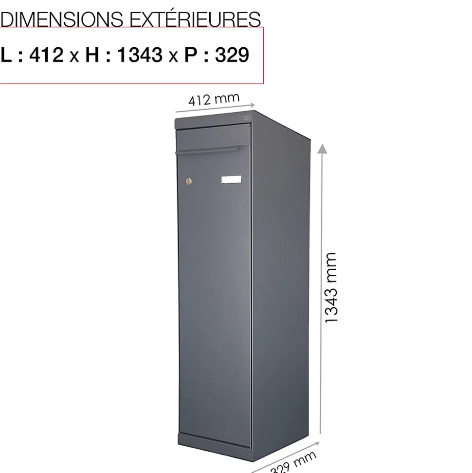 Boite à colis Twin L Gris anthracite 7016