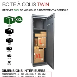 Boite à colis Twin XL Gris anthracite 7016