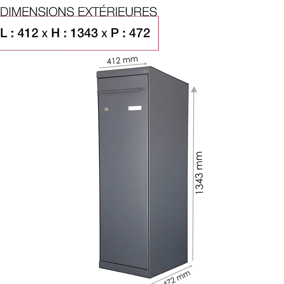 Boite à colis Twin XL Gris anthracite 7016