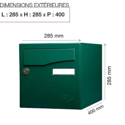 Boite aux lettres Préface 2 portes Vert brillant RAL 6005B