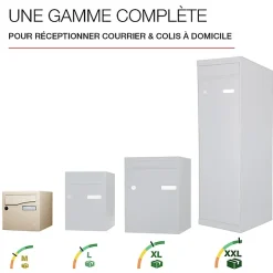Boite aux lettres Préface 1 porte Ivoire brillant RAL 1015B
