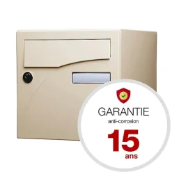 Boite aux lettres Préface 1 porte Ivoire brillant RAL 1015B