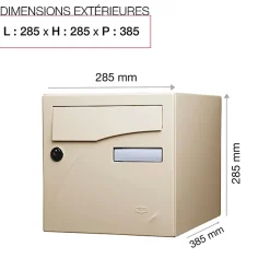 Boite aux lettres Préface 1 porte Ivoire brillant RAL 1015B