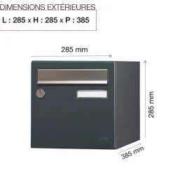 Boite aux lettres Allure 1 porte gris anthracite 7016M