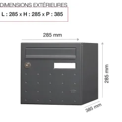 Boite aux lettres CubYsm 1 porte Gris anthracite 7016M