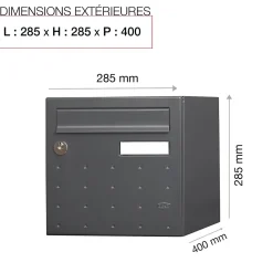 Boite aux lettres CubYsm 2 portes Gris anthracite 7016M