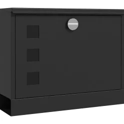 Boite aux lettres murale verrouillable 2 clés matériel de montage inclus dim. 36,5 x 11,5 x 29 cm métal anthracite