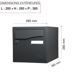 Boite aux lettres Préface 1 porte Noir Sablé RAL 2100 MS