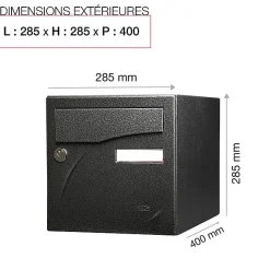 Boite aux lettres Préface 2 portes Noir décor RAL 9005D
