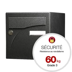 Boite aux lettres Préface 2 portes Noir décor RAL 9005D