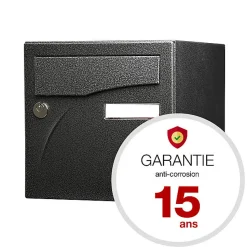 Boite aux lettres Préface 2 portes Noir décor RAL 9005D