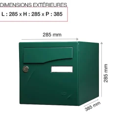 Boite aux lettres Préface 1 porte Vert brillant RAL 6005B