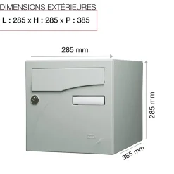 Boite aux lettres Préface 1 porte Gris polaire mat RAL 9006 M