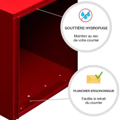 Boite aux lettres Préface 2 portes Rouge pourpre brillant 3004B