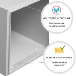 Boite aux lettres Préface 2 portes Gris polaire mat RAL 9006 M