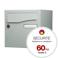Boite aux lettres Préface 2 portes Gris polaire mat RAL 9006 M