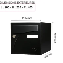 Boite aux lettres Préface 2 portes Noir mat RAL 9005M