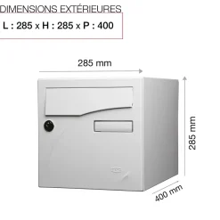 Boite aux lettres Préface 2 portes Blanc neige mat RAL 9016MT