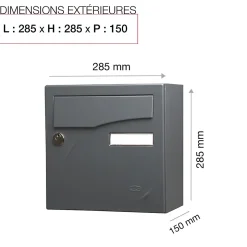 Boite aux lettres Préface compact Gris anthracite mat RAL 7016M