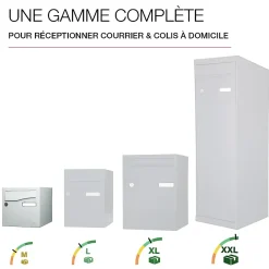 Boite aux lettres Préface 1 porte Gris clair brillant RAL 7035B