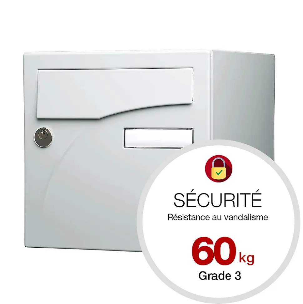 Boite aux lettres Préface 1 porte Gris clair brillant RAL 7035B