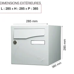 Boite aux lettres Préface 1 porte Gris clair brillant RAL 7035B