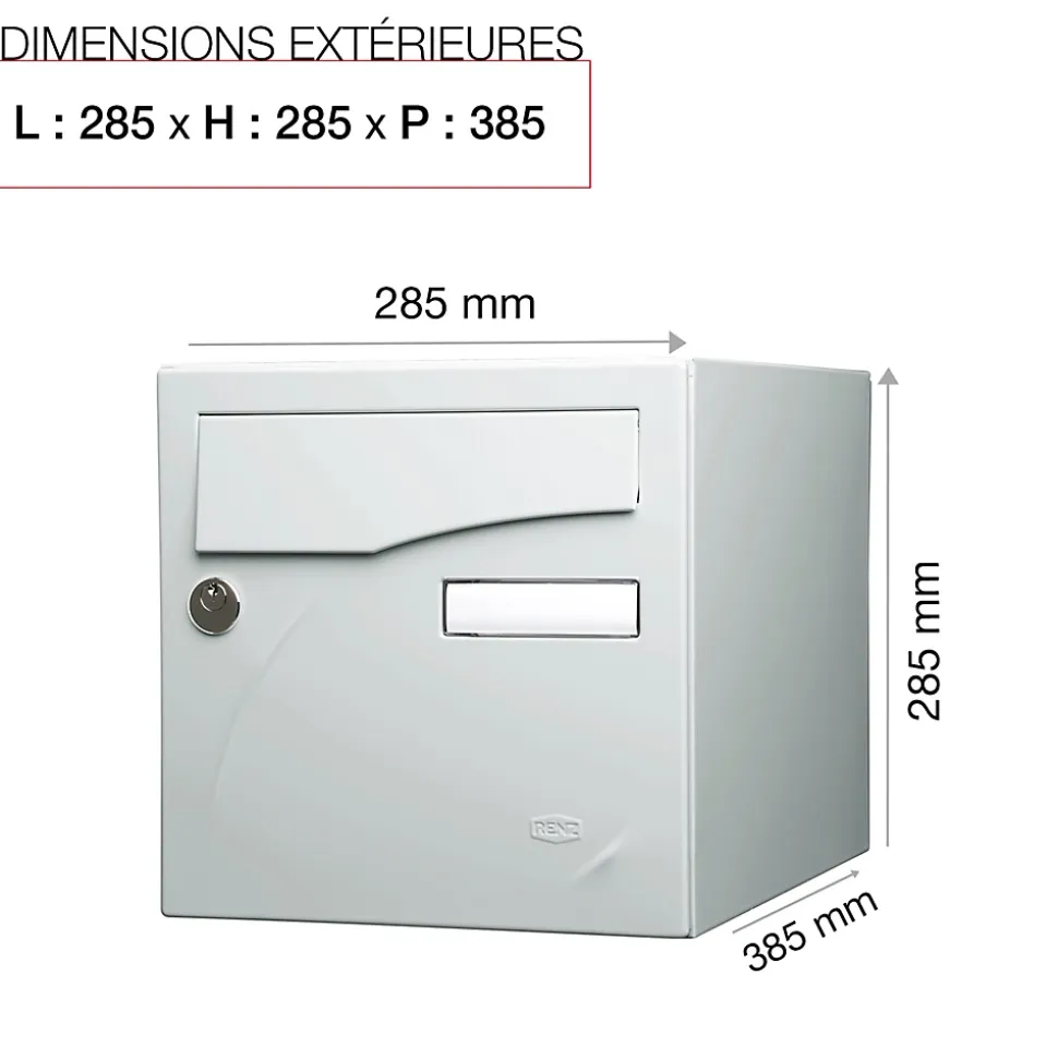 Boite aux lettres Préface 1 porte Gris clair brillant RAL 7035B