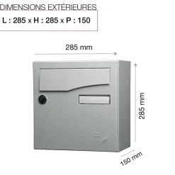 Boite aux lettres Préface compact Gris polaire mat RAL 9006 M