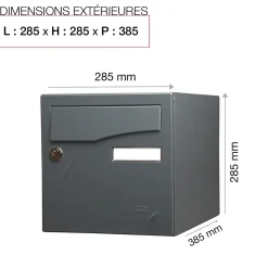 Boite aux lettres Préface 1 porte Gris anthracite mat RAL 7016 M