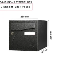 Boite aux lettres Préface 1 porte Noir décor RAL 9005D