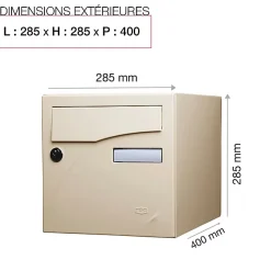 Boite aux lettres Préface 2 portes Ivoire brillant RAL 1015B