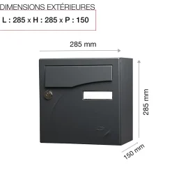 Boite aux lettres Préface compact Noir Sablé RAL 2100 MS