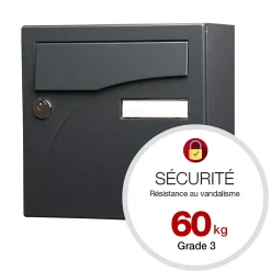 Boite aux lettres Préface compact Noir Sablé RAL 2100 MS