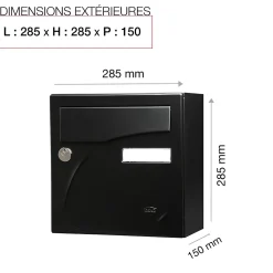 Boite aux lettres Préface compact Noir mat RAL 9005M