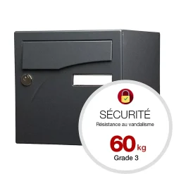 Boite aux lettres Préface 2 portes Noir Sablé RAL 2100 MS