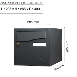 Boite aux lettres Préface 2 portes Noir Sablé RAL 2100 MS