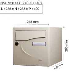 Boite aux lettres Préférence 2 portes ivoire brillant 1015B