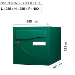 Boite aux lettres Préférence 2 portes vert brillant 6005B