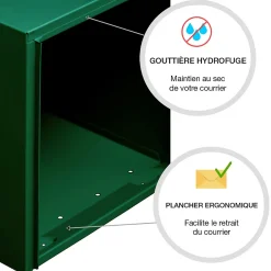 Boite aux lettres Préférence 1P vert brillant 6005B