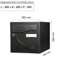 Boite aux lettres Préférence 2 portes noir décor RAL 9005D