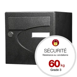Boite aux lettres Préférence 2 portes noir décor RAL 9005D