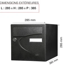 Boite aux lettres Préférence 1 porte noir décor RAL 9005 D