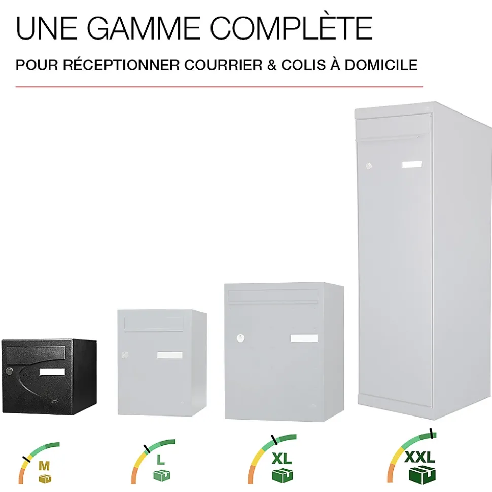 Boite aux lettres Préférence 1 porte noir décor RAL 9005 D