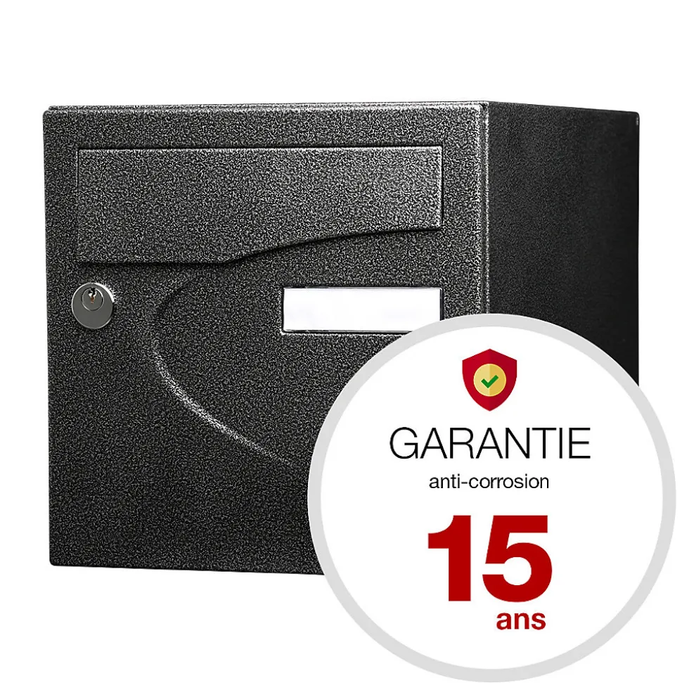 Boite aux lettres Préférence 1 porte noir décor RAL 9005 D