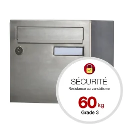 Boite aux lettres Rivage 1 porte inox brossé