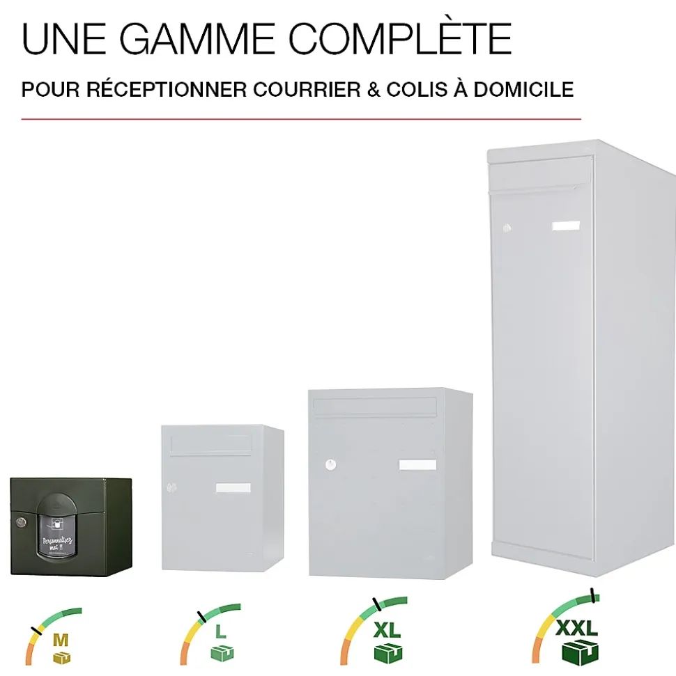 Boite aux lettres Soléa 1 porte Vert mat sablé RAL 6007 MS